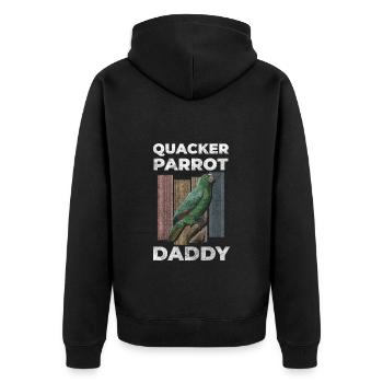 Bird Feathers African Grey Parrot Natural - Unisex Premium Organic Zip Hoodie - black - Back - Nico (187cm)