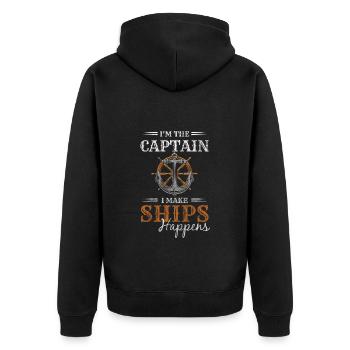 Model Making Water Maritime - Unisex Premium Organic Zip Hoodie - black - Back - Nico (187cm)
