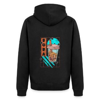 Boba Tea Perle Lait Saveur Coloré - Veste à capuche bio Premium Unisexe - noir - Dos - Nico (187cm)