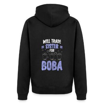 Boba Tea Amateur de boules sucrées - Veste à capuche bio Premium Unisexe - noir - Dos - Nico (187cm)
