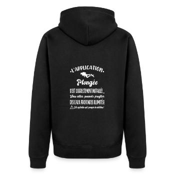 L'application plongée s'est correctement installée - Veste à capuche bio Premium Unisexe - noir - Dos - Nico (187cm)