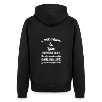 L'application kiné s'est correctement installée - Veste à capuche bio Premium Unisexe - noir - Dos - Nico (187cm)