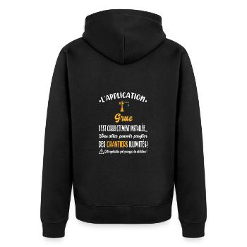 L'application grue s'est correctement installée - Veste à capuche bio Premium Unisexe - noir - Dos - Nico (187cm)
