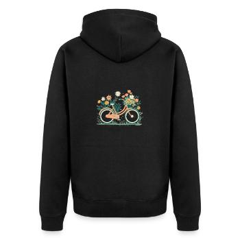 Sweet Adventure Flower Wheel Tour 9 - Unisex Premium Organic Zip Hoodie - black - Back - Nico (187cm)