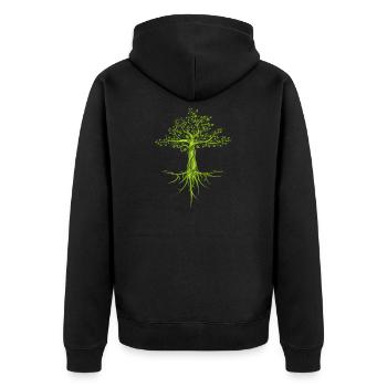 bäume baum natur nature symbol forest Wald Logo - Unisex Premium Bio Zip Hoodie - Schwarz - Hinten - Nico (187cm)
