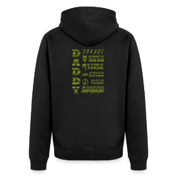 Inspirational Motivation Quote Art Print - Unisex Premium Organic Zip Hoodie - black - Back - Nico (187cm)