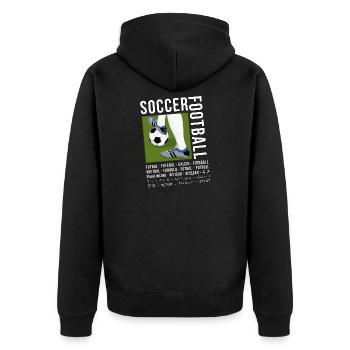 Fußball in verschiedenen Sprachen - Unisex Premium Bio Zip Hoodie - Schwarz - Hinten - Nico (187cm)