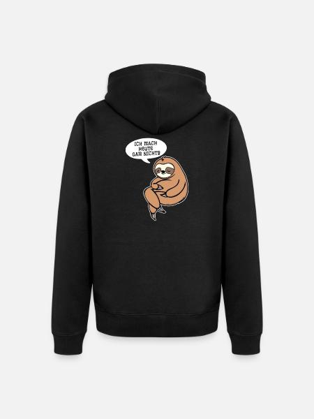 Faul Faultier Statement Schlafen Dschungel Tier - Unisex Premium Bio Zip Hoodie - Schwarz
