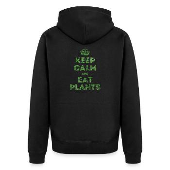 Restez calme et mangez des plantes - Veste à capuche bio Premium Unisexe - noir - Dos - Nico (187cm)