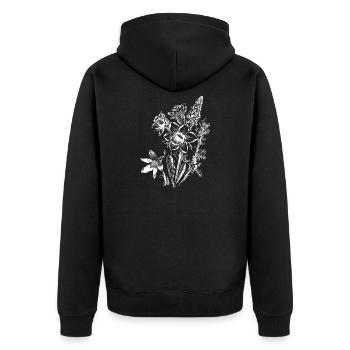 Daffodils Flowers Spring Rock Crystal - Unisex Premium Organic Zip Hoodie - black - Back - Nico (187cm)