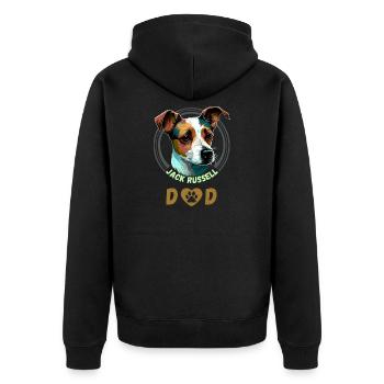 Jack Russell Dad - Unisex Premium Bio Zip Hoodie - Schwarz - Hinten - Nico (187cm)
