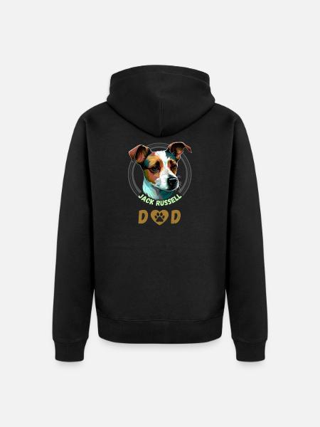 Jack Russell Dad - Unisex Premium Organic Zip Hoodie - black