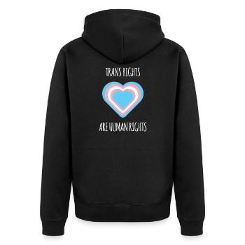 Mois de la fierté - Trans Rights Art Human Rights - Veste à capuche bio Premium Unisexe - noir - Dos - Nico (187cm)