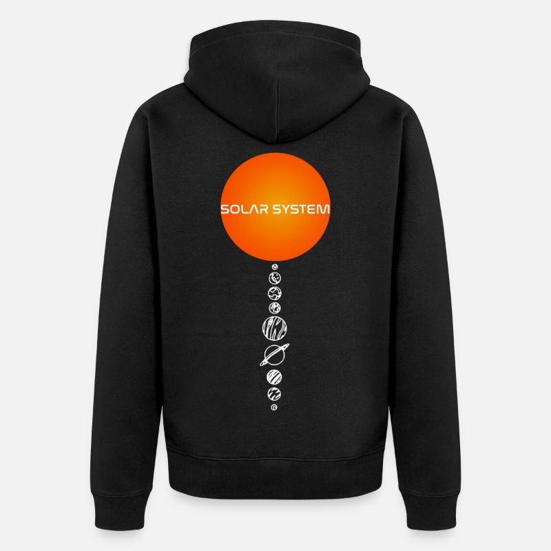 Le soleil et les planètes - Veste à capuche bio Premium Unisexe - noir