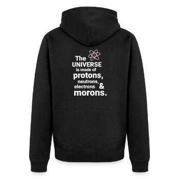 L’Univers est fait de protons, de neutrornes - Veste à capuche bio Premium Unisexe - noir - Dos - Nico (187cm)