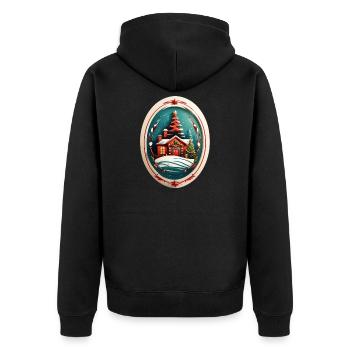 Cabane de Noël - Veste à capuche bio Premium Unisexe - noir - Dos - Nico (187cm)