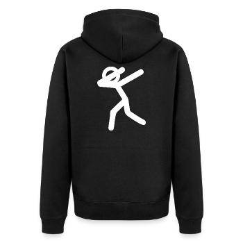 Tanzende Linie im Randlicht - Unisex Premium Bio Zip Hoodie - Schwarz - Hinten - Nico (187cm)