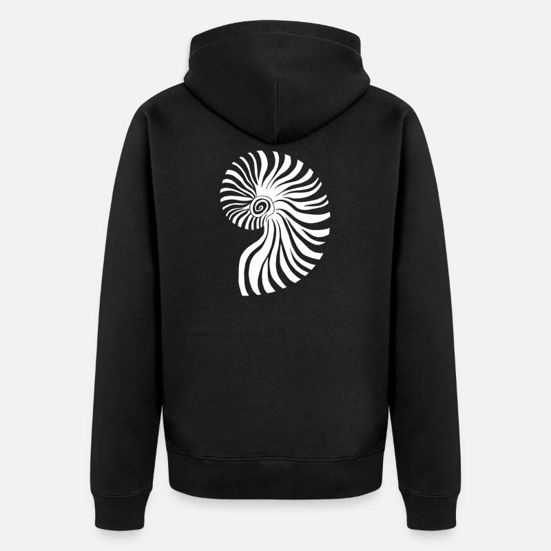 Motif Nautique Spirale Contrastée - Veste à capuche bio Premium Unisexe - noir