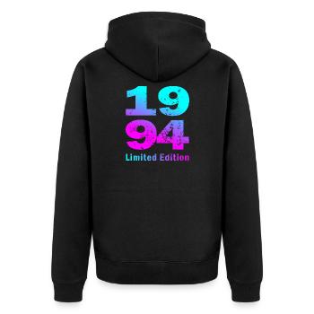 Geburtstag, geboren in 1994 limited edition - Unisex Premium Bio Zip Hoodie - Schwarz - Hinten - Nico (187cm)