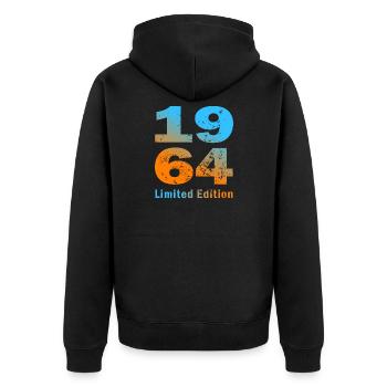 Birthday, born in 1964, limited edition Mug - Unisex Premium Organic Zip Hoodie - black - Back - Nico (187cm)
