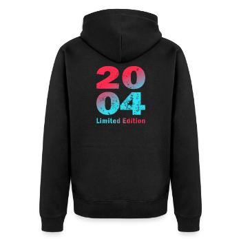 Birthday born in 2004 limited edition Shirt - Unisex Premium Organic Zip Hoodie - black - Back - Nico (187cm)