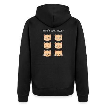 Chats - Quelle est votre humeur ? - Veste à capuche bio Premium Unisexe - noir - Dos - Nico (187cm)