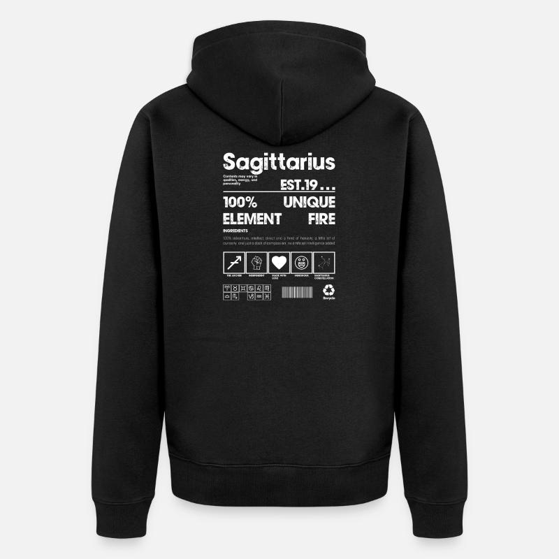 Schütze Sternzeichen Emblem Einzigartig - Unisex Premium Bio Zip Hoodie - Schwarz