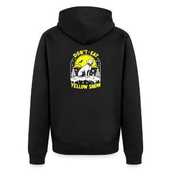 Don't eat yellow snow - Unisex Premium Organic Zip Hoodie - black - Back - Nico (187cm)