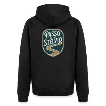 Passo dello Stelvio Cycling - Unisex Premium Organic Zip Hoodie - black - Back - Nico (187cm)