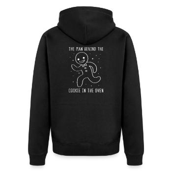Werdende Väter Werdender Papa - Unisex Premium Bio Zip Hoodie - Schwarz - Hinten - Nico (187cm)
