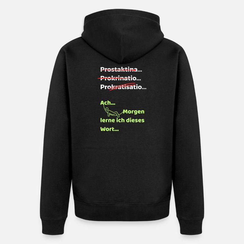 Prokrastination Witz lustiger Spruch Hängematte - Unisex Premium Bio Zip Hoodie - Schwarz