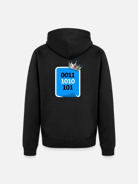 Binary King - Unisex Premium Organic Zip Hoodie - black