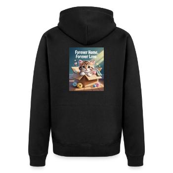 Forever Home, Forever Love - Unisex Premium Organic Zip Hoodie - black - Back - Nico (187cm)