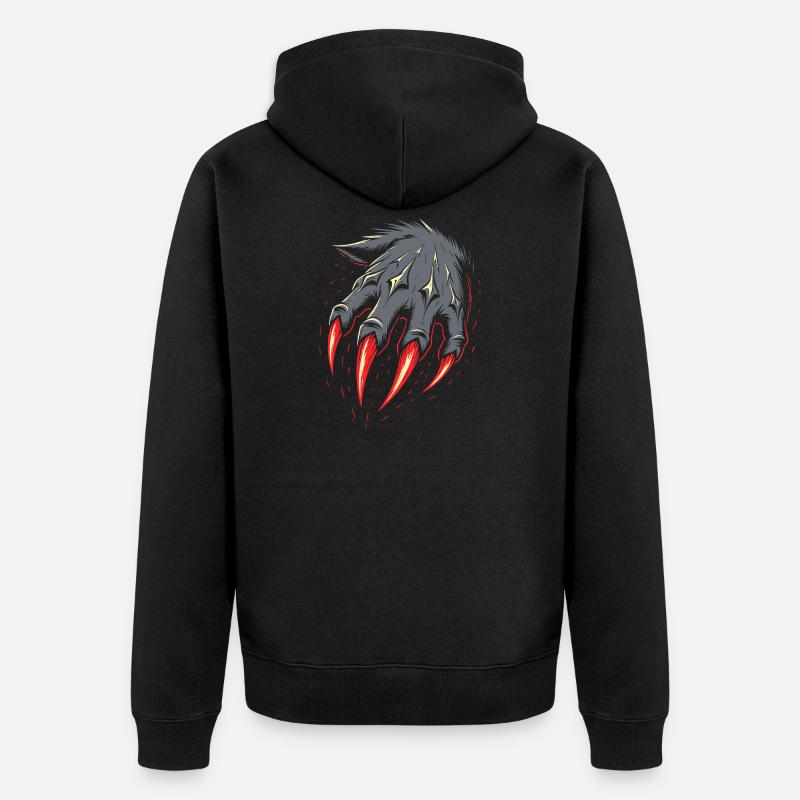 Costume de loup-garou Griffes Halloween - Veste à capuche bio Premium Unisexe - noir