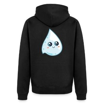 Goutte kawaii lumineuse - Veste à capuche bio Premium Unisexe - noir - Dos - Nico (187cm)