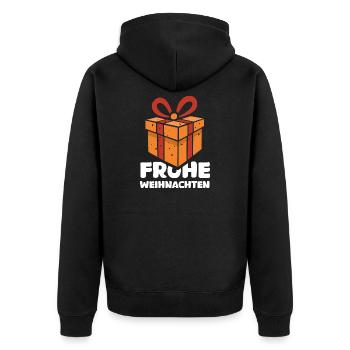 Frohe Weihnachten Geschenk Design - Unisex Premium Bio Zip Hoodie - Schwarz - Hinten - Nico (187cm)