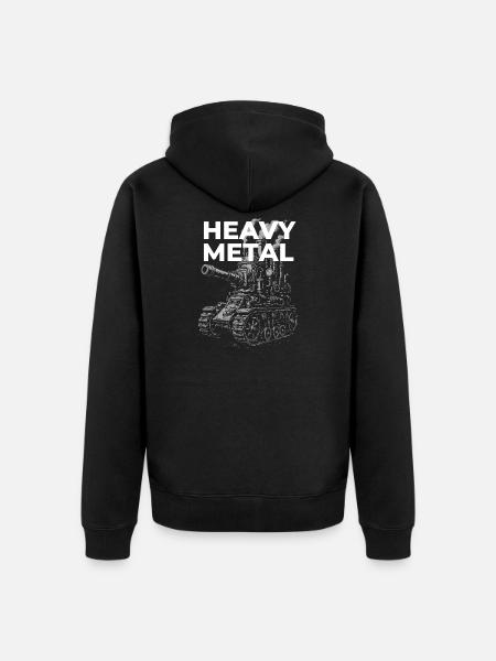 Bauplan für Schwermetall-Panzer - Unisex Premium Bio Zip Hoodie - Schwarz
