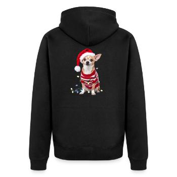 Chihuahua Chihuahua Chihuahua Pull de Noël Mignon - Veste à capuche bio Premium Unisexe - noir - Dos - Nico (187cm)