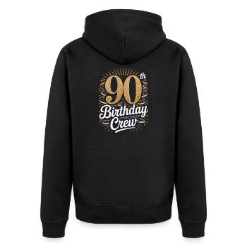 Équipe du 90e anniversaire - Veste à capuche bio Premium Unisexe - noir - Dos - Nico (187cm)