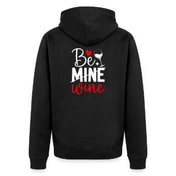 Drôle Sois à Moi Vin, Amoureux du vin de la Saint-Valentin - Veste à capuche bio Premium Unisexe - noir - Dos - Nico (187cm)