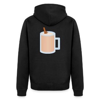 Chai Latte Mug Illustration - Unisex Premium Organic Zip Hoodie - black - Back - Nico (187cm)
