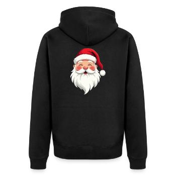 Illustration du Père Noël Cheer - Veste à capuche bio Premium Unisexe - noir - Dos - Nico (187cm)