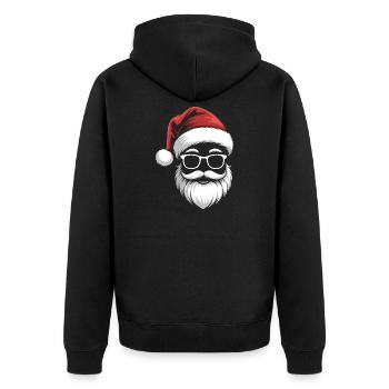 Cool Santa with sunglasses - Unisex Premium Organic Zip Hoodie - black - Back - Nico (187cm)