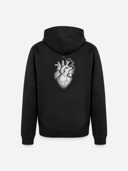 Heart with Butterfly Aesthetic - Unisex Premium Organic Zip Hoodie - black
