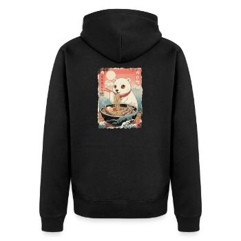 Anime de ramen sur l’ours polaire Kawaii - Veste à capuche bio Premium Unisexe - noir - Dos - Nico (187cm)