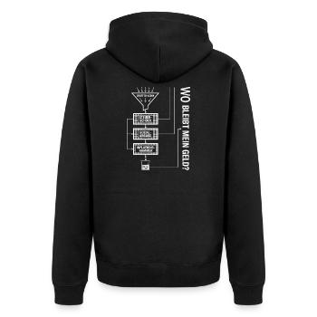 Lieber Staat Lass Mir Auch Was Übrig - Unisex Premium Bio Zip Hoodie - Schwarz - Hinten - Nico (187cm)