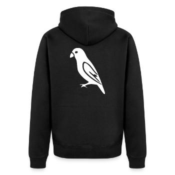 Bird White Gift Nature Lover - Unisex Premium Organic Zip Hoodie - black - Back - Nico (187cm)