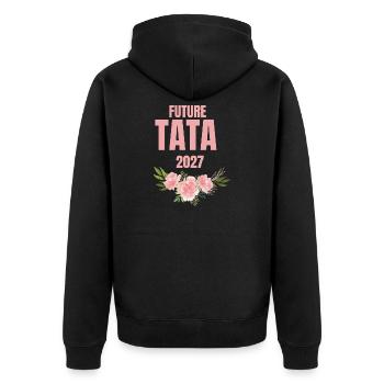 Avenir Tata 2027 Floral - Unisex Premium Organic Zip Hoodie - black - Back - Nico (187cm)