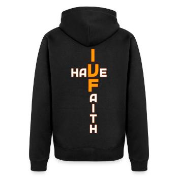 I Have Faith IVF Month Infertility Awareness - Unisex Premium Organic Zip Hoodie - black - Back - Nico (187cm)