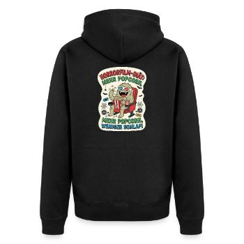 Horrorfilm Diät Popcorn Humor - Unisex Premium Bio Zip Hoodie - Schwarz - Hinten - Nico (187cm)